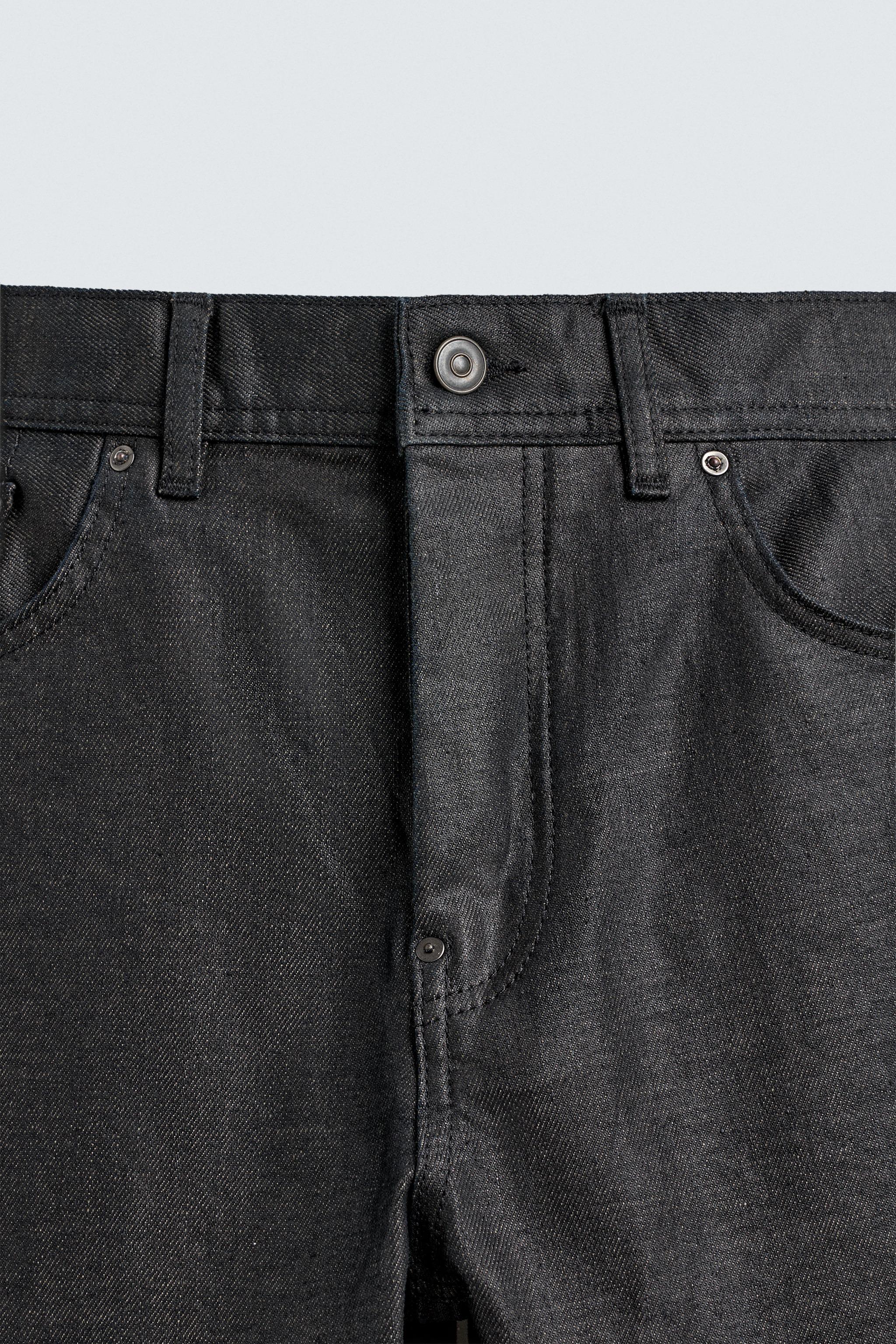 WAXED FINISH STRAIGHT FIT JEANS